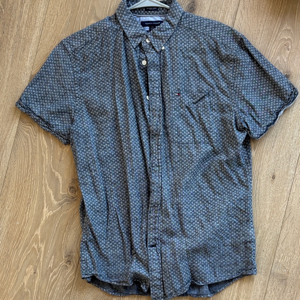 Tommy Hilfiger Blue Casual Button Down Shirt
